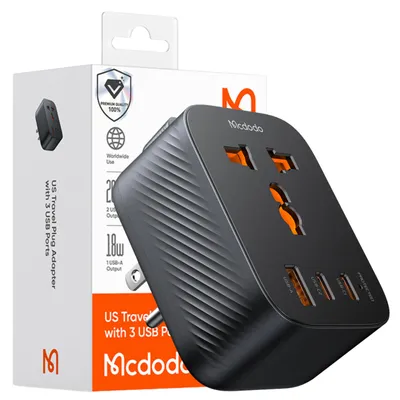 Zdjęcie produktu dla Mcdodo Przejściówka Ładowarka Adapter Podróżny Wtyczka Us 3 X Usb-C Usb-A