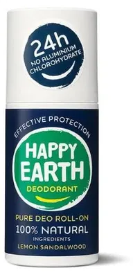 Productafbeelding van Happy Earth Natural Deodorant Roller Lemon Sandalwood 75 ml