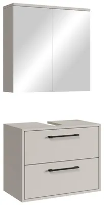 Immagine prodotto di Set mobile lavabo Florence 60 x 35 cm – Cashmere – Mobili da bagno con armadio a specchio