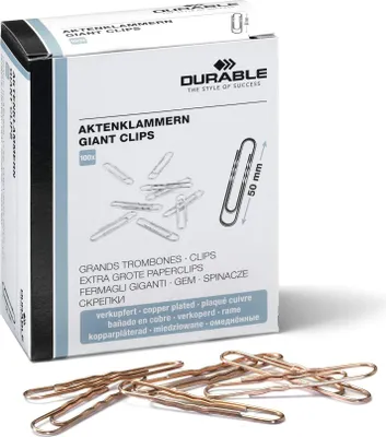 Produktbild von DURABLE Aktenklammern 50mm verkupfert 100 St. 121224