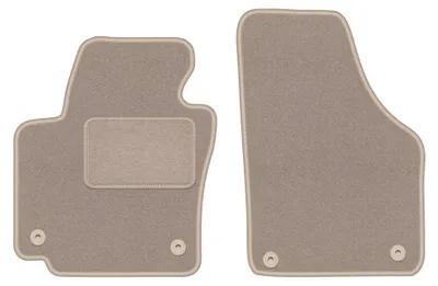 Produktbild von Velours-Fußmatten Vorne für Volkswagen Golf Plus 2005-2014 (Minivan) – 2-tlg, Beige, passgenau – Wielganizator LUX