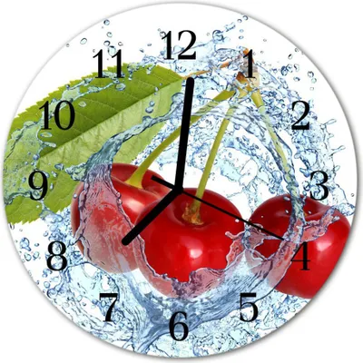 Immagine prodotto di Orologio da parete in vetro per cucina, vetro vero, 30 cm, rosso ciliegia