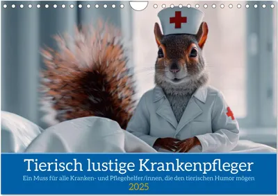Produktbild von Tierisch lustige Krankenpfleger (Wandkalender 2025 DIN A4 quer), CALVENDO Monatskalender