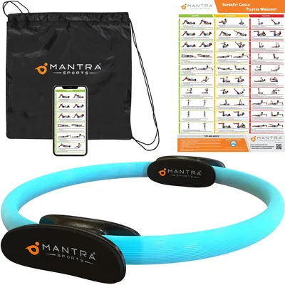 Immagine prodotto di Anello Pilates Ring Fit, attrezzo per esercizi per il pavimento pelvico da utilizzare a casa, diametro 33 cm, completo di poster con esercizi