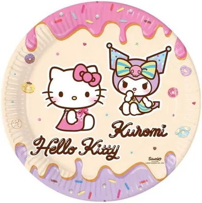 Produktbild von Hello Kitty Kuromi Pappteller, 8 Stück, 23 cm