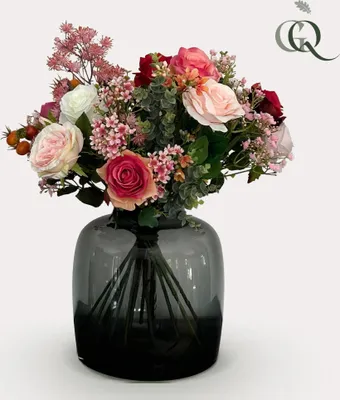 Produktbild von Künstliche Blumen - Blumenstrauß M - Flammenrosen - 45 cm