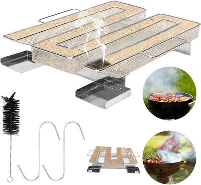 Produktbild von Jiubiaz Kaltrauchgenerator Kaltrauchschnecke Kaltraucherzeuger Sparbrand Räucherspirale - 4-eckig