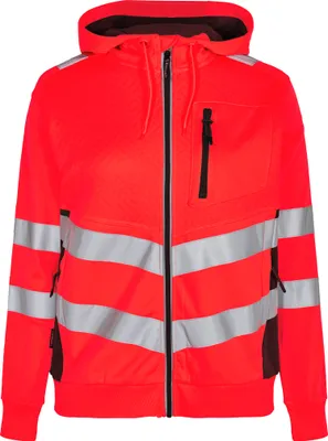Produktbild von F. Engel Safety Damen Sweatcardigan, Rot/Schwarz, Gr. S