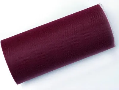 Image de Tulle décoratif 15cm x 25m 1 pièce bordeaux