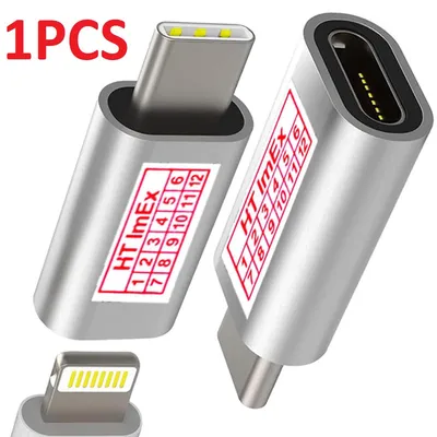 Produktbild von Adapter Konverter USB Typ C (Stecker) auf 8-polig (Buchse) kompatibel mit Geräten mit USB-C Anschluss Laden Daten