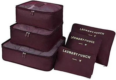 Obrázok produktu pre Ultiluxe Organizéry na Kufre - 6 Kusov - Cestovné Organizéry - Packing Cubes - Organizátor Kufra - Ľahký - Vodoodolný - Veľkosť M - Červená