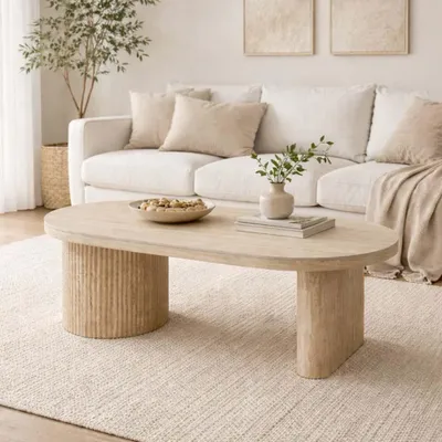 Produktbild von Milton & Oldbrook Couchtisch 130 cm Kavala Travertinlook