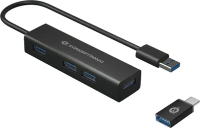 Produktbild von Conceptronic HUBBIES06B 4-Port-USB 3.0-Hub