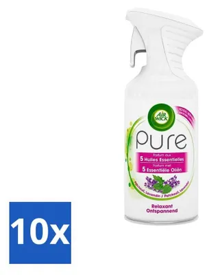 Immagine prodotto di Air Wick Pure – Spray per ambienti – Oli essenziali – Lavanda – 250 ml - Confezione risparmio - 10 pezzi