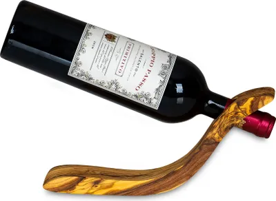 Produktbild von Weinflaschenhalter Olivenholz H28cm Flaschenhalter Holz Weinhalter Tischdeko