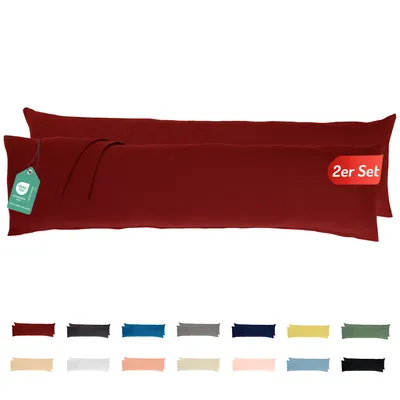 Produktbild von Jersey Kissenbezug 2er Set 40x145 cm 100% Baumwolle Kirschrot