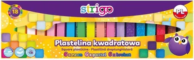 Zdjęcie produktu dla Kreatywna Plastelina Strigo – 18 kolorów! 6 brokatowych, 6 pastelowych i 6 neonowych - idealna do twórczości! Wzbogać swoje prace kolorami i blaskiem!