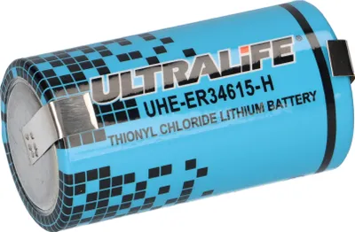 Immagine prodotto di Ultralife UHE-ER34615 cella a bobina U etichetta di saldatura - D cella rotonda litio cloruro di tionile 3,6V 19000mAh