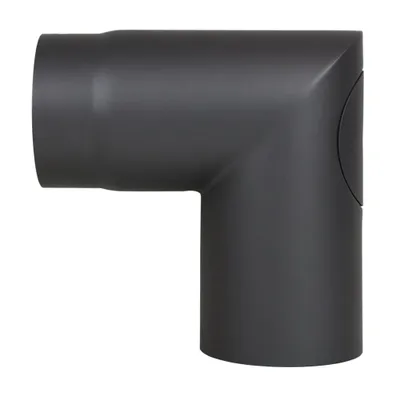 Produktbild von CONFUEGO Ofenrohr Spitzbogen 90° mit Reinigungstür | Premium gussgrau ø 150 mm