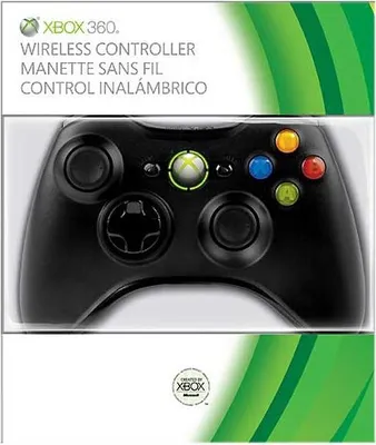 The image shows an Xbox 360 wireless controller in its packaging.