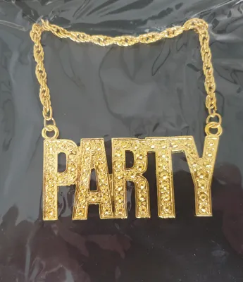 Produktbild von O53390 goldfarbend Damen Herren Kette Party