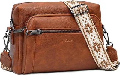 Produktbild von HILAEX Umhängetasche Damen 4 Fächer Anti-Diebstahl Leder Crossbody Bag
