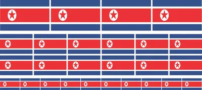 Produktbild von Mini Aufkleber Set - Pack glatt - 4x 51x31mm+ 12x 33x20mm + 10x 20x12mm- selbstklebender Sticker - Nordkorea - Flagge / Banner / Standarte fürs Auto, Büro, zu Hause und die Schule - Set of 26