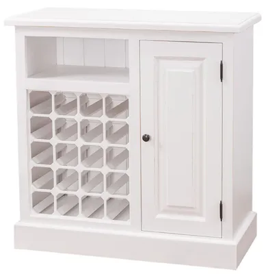 Produktbild von Casa Padrino Landhausstil Weinschrank Weiß 90 x 41 x H. 90 cm - Landhausstil Möbel