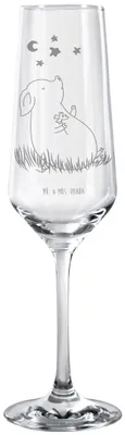 Produktbild von Mr. & Mrs. Panda Sektflöte Schwein Glück - Transparent - Geschenk, Flute Glas, Träume, Ziele, Champagnerglas, Trinkglas, Sterne, Motivation, Sektkelch, Sektglas
