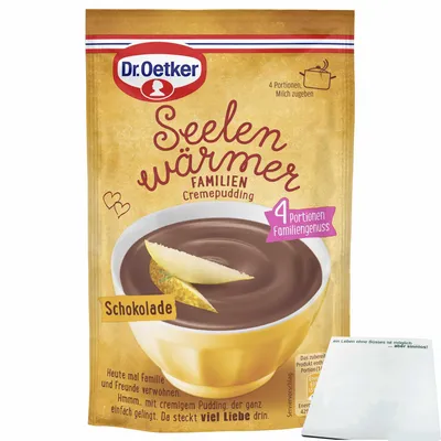 Produktbild von Dr.Oetker Seelenwärmer Familie Schokolade (99g Packung) + usy Block