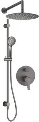 Produktbild von Deante ARNIKA Unterputz-Duschset – Titanium – Regendusche & Handbrause – Exklusives Design-Duschsystem