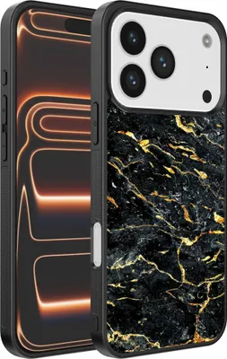 Obrázok produktu pre Fit pre iPhone 17 Pro Max Phone Case with Black Gold Marble Print - TPU Backcover Case Black Gold Marble Design - Black Gold - Smartphonica