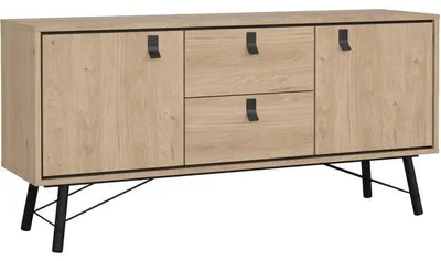 Image de Buffet en chêne Jackson Hickory, 2 portes, 2 tiroirs, 150,3 x 40,1 x 72,2 cm