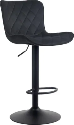 Image de Tabouret de bar à haut dossier - chaise de jardin exclusive - réglable et pivotant à 360° | Couleur : noir | Matériau : mou