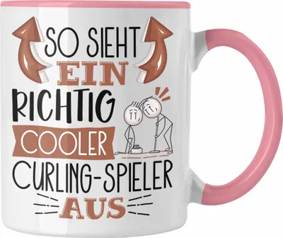 Produktbild von Trendation - So Sieht Ein Richtig Cooler Curling-Spieler Aus Geschenk Tasse Lustiger Spruch Geschenkidee (Rosa)