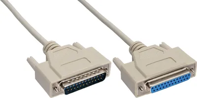 Produktbild von InLine® Serielle Verlängerung, 25pol Stecker / Buchse, vergossen, 1:1, 40m