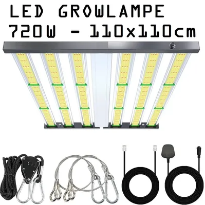 Produktbild von JUNG Vollspektrum LED Wachstumslampe PB720 Vollspektrum Grow Lampe 720 W Dimmbar für Growbox Set  Anzuchtlampe für Pflanzen Wachstumslicht Growlampe