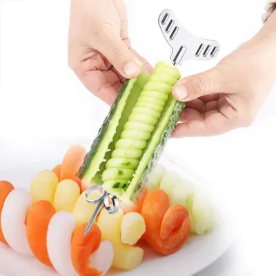 Spiralschneider 2er-Set, Edelstahl, manuell, für Gemüse und Obst