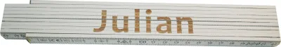 Produktbild von Zollstock Julian 2m weiß Buchenholz Genauigkeitsklasse 3 zweiseitig