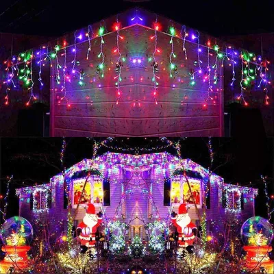 Eiszapfen-Lichterkette, 240 LEDs, 5 m, 8 Modi, Timer, IP44