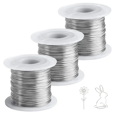 Edelstahldraht 0,5 mm x 300 m, Silber, 3 Rollen à 100 m