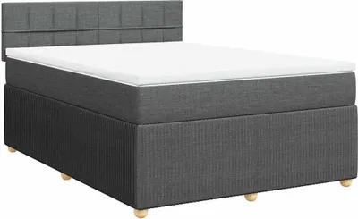 Productafbeelding van vidaXL Boxspringbed met matras, donkergrijs, 140x200 cm, gestoffeerd