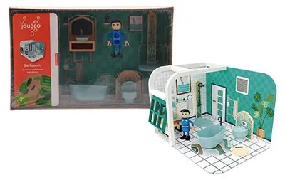 Produktbild von Jouéco Holz Badezimmer Spielset Puppenhaus - pädagogisches Spielzeug