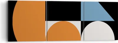 Produktbild von Bild auf Leinwand - Leinwandbild - 3 Teile - Stück Geometrisch Räder - 90x30cm - Wand Bild - Wanddeko - Wandbilder - Leinwanddruck - Bilder - Wanddekoration - Leinwand bilder - Wandbild - CA90x30-4879