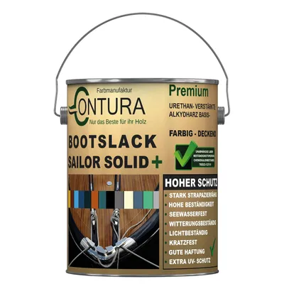 Produktbild von Contura Bootslack 2,5Liter. Farbig Glänzend Yacht- Buntlack Metall Holz GFK Holzlack Schiffslack RAL Boot - Farblos