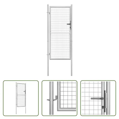 Produktbild von The Living Store Gartentor Verzinkter Stahl 105x225 cm Silbern