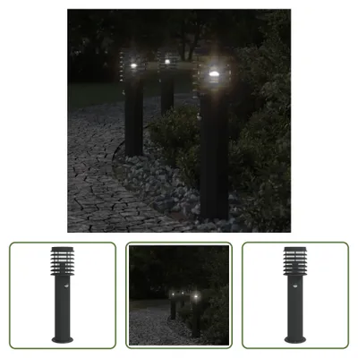 Produktbild von The Living Store Wegeleuchte mit Bewegungsmelder Schwarz 60 cm Edelstahl