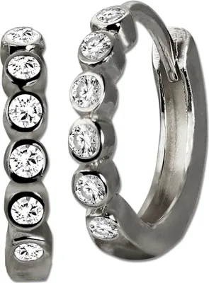 Produktbild von GoldDream Damen Schmuck Ohrringe Zirkonia Creolen 333er Weißgold D2GDO5628J