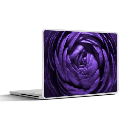 Produktbild von MuchoWow® Laptop Aufkleber Sticker Cover Nahaufnahme abstrakte lila Hahnenfuß 31x22.5 cm - Laptop-Deko