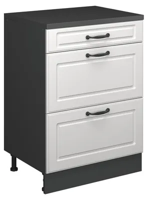 Image de Meuble pour combles Vicco Rion Blanc campagne 60x81.6cm sans pente avec 3 tiroirs, Model 60763